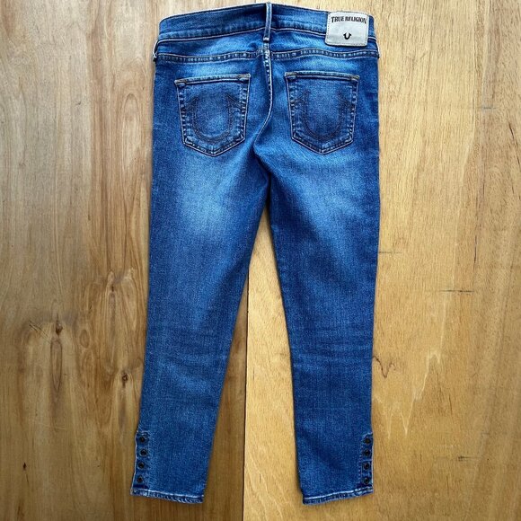 TRUE RELIGION CASEY LOW RISE SUPER SKINNY CROP WOMEN’S JEANS sz 26 Stretch - Picture 6 of 16